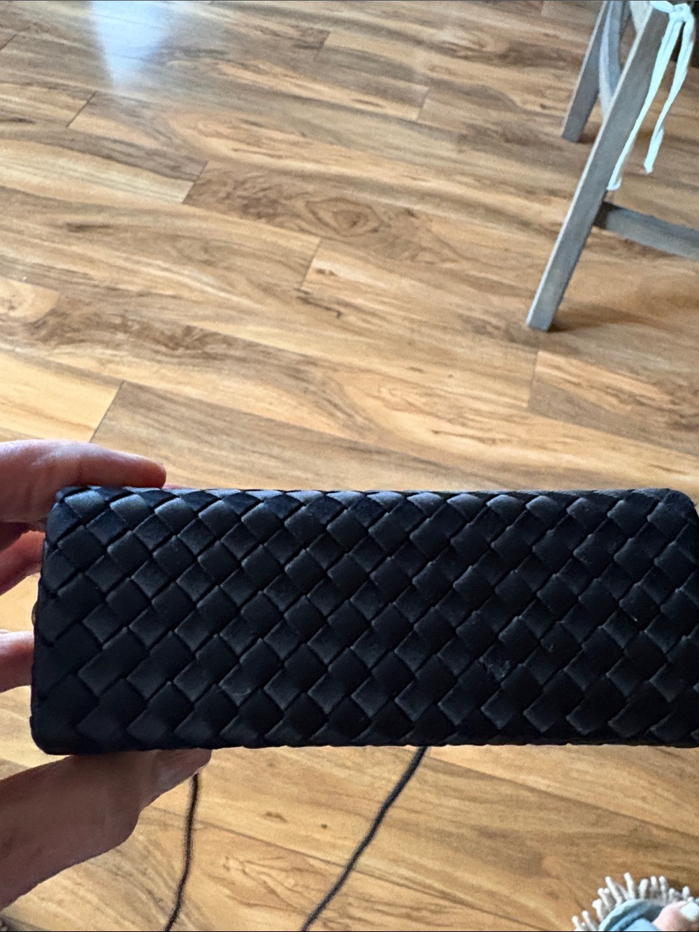 Saks Fifth Avenue Black Woven Mini Crossbody Bag - Picture 5 of 5